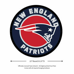 LED Wall Decor, Round, New England Patriots, NFL, Home