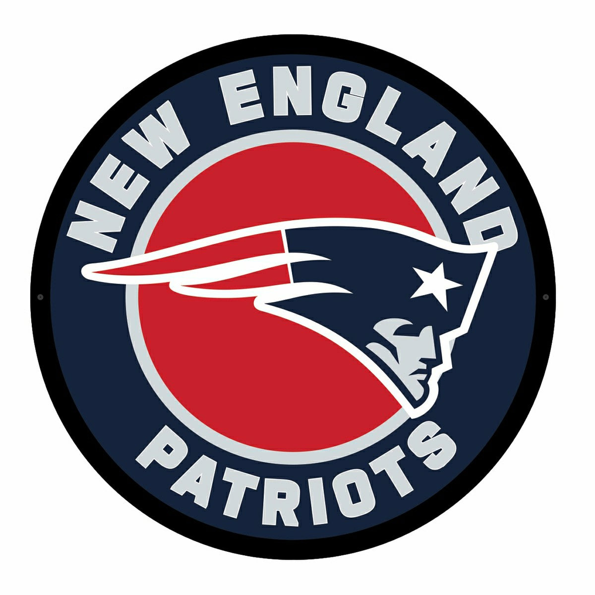 LED Wall Decor, Round, New England Patriots, NFL, Home