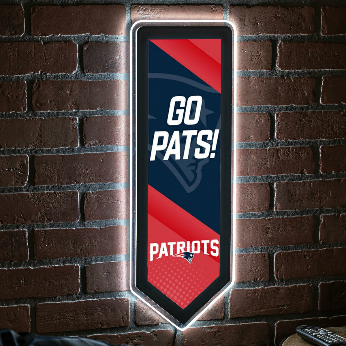 LED Wall Decor, Pennant, New England Patriots, NFL, Home