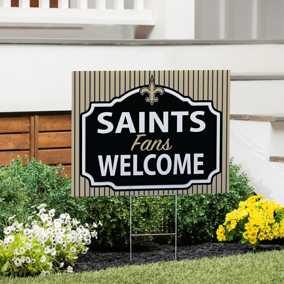 New Orleans Saints Coroplast Yard Sign, "Fans Welcome", NFL, Home