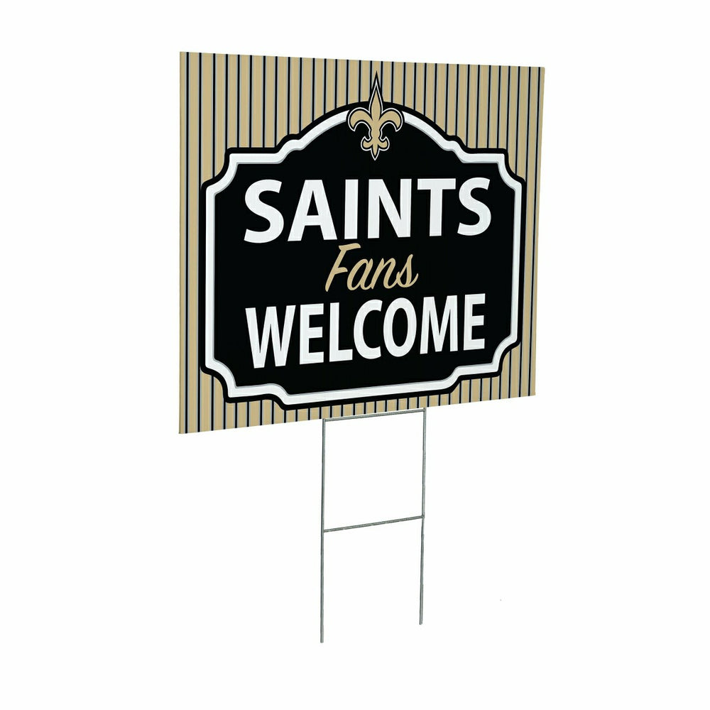 New Orleans Saints Coroplast Yard Sign, "Fans Welcome", NFL, Home