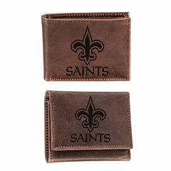 New Orleans Saints, Bi-Fold and Tri-Fold Wallet Gift Set, Brown, NFL, Home