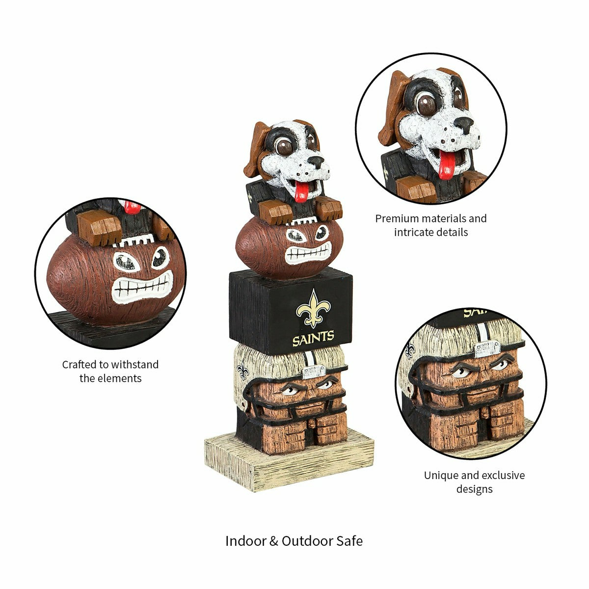 New Orleans Saints Tiki Team Totem Garden Statue, NFL, Home