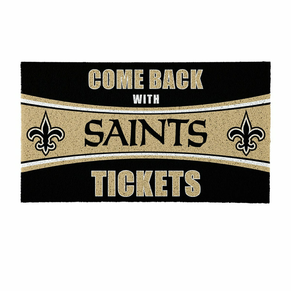 28" x 16" PVC Trapper Mat, Come Back with Tickets, New Orleans Saints, NFL