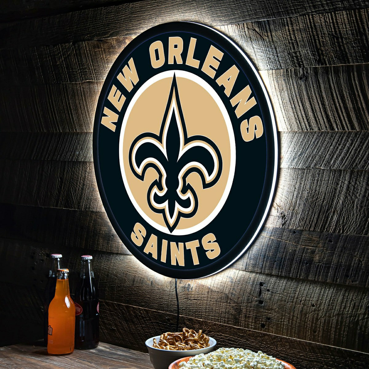 LED Wall Decor, Round, New Orleans Saints, NFL, Home