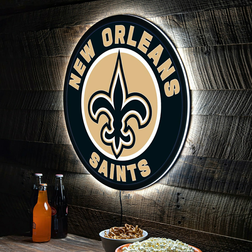 LED Wall Decor, Round, New Orleans Saints, NFL, Home