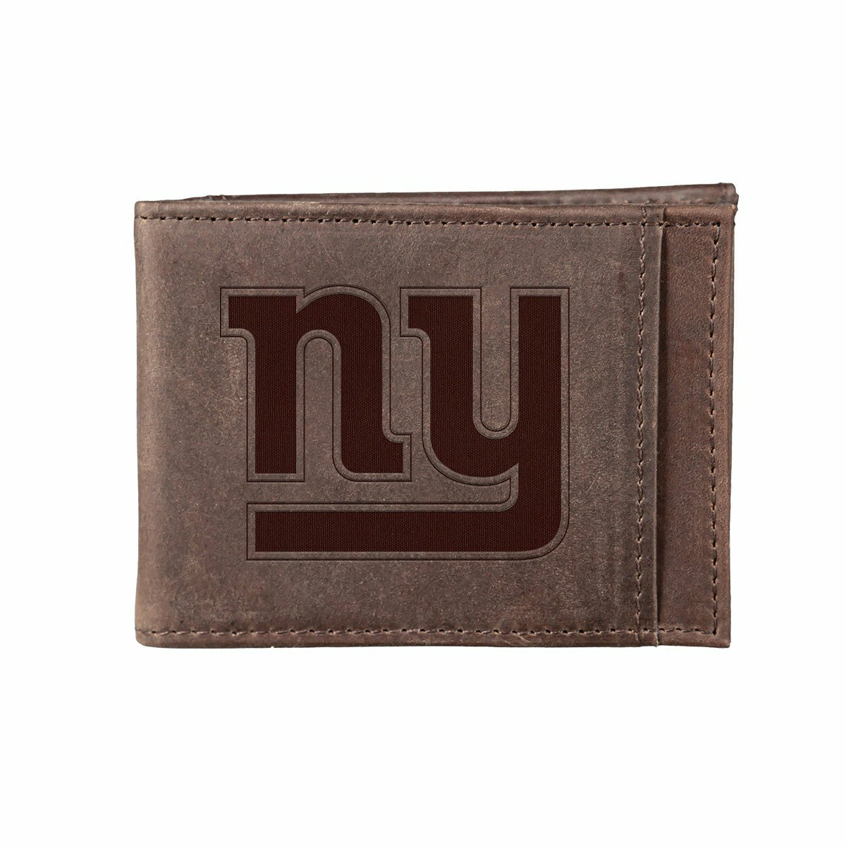 Front Pocket Wallet w/ RFID Blocking, New York Giants, Brown, NFL, Home