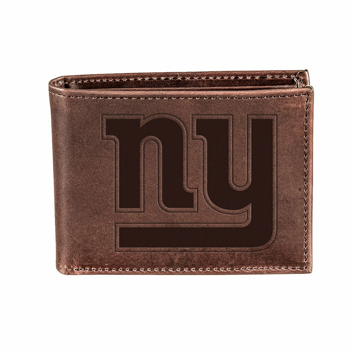 New York Giants, Bi-Fold Wallet, Brown, CH, 100% Genuine Leather, NFL, Home