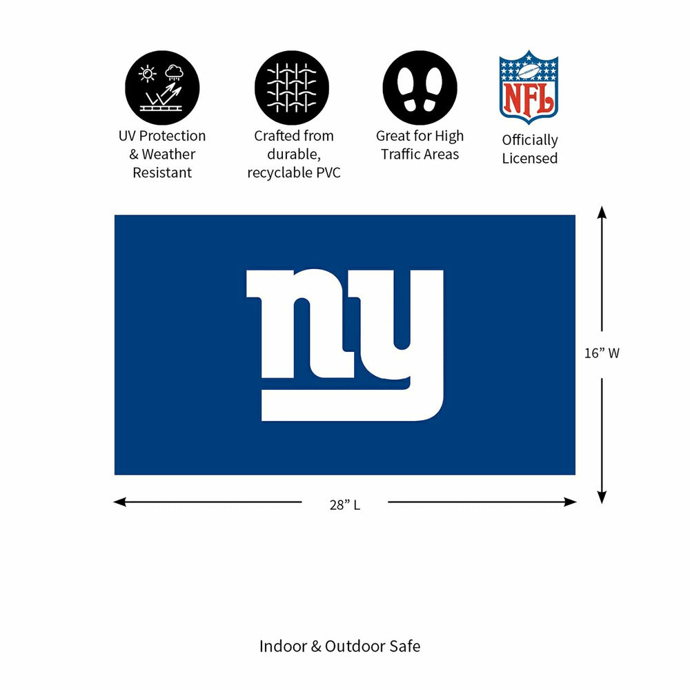 Full Color PVC Mat, 16" x 28", New York Giants, NFL