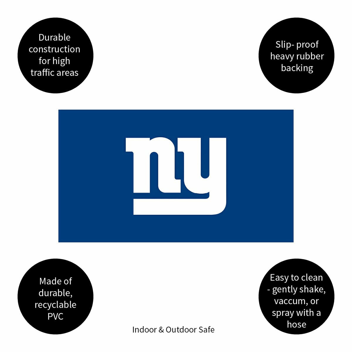Full Color PVC Mat, 16" x 28", New York Giants, NFL