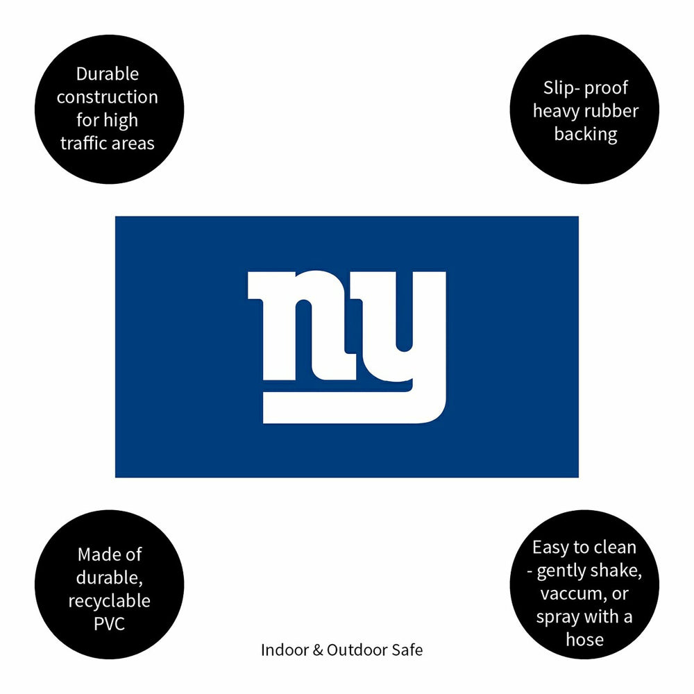Full Color PVC Mat, 16" x 28", New York Giants, NFL