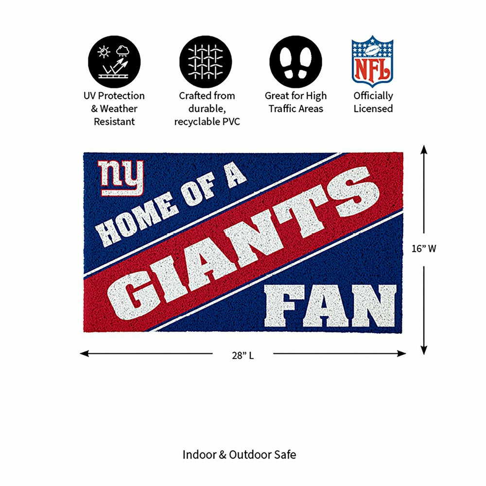 New York Giants, PVC Mat COLOR, Home of a Fan, NFL