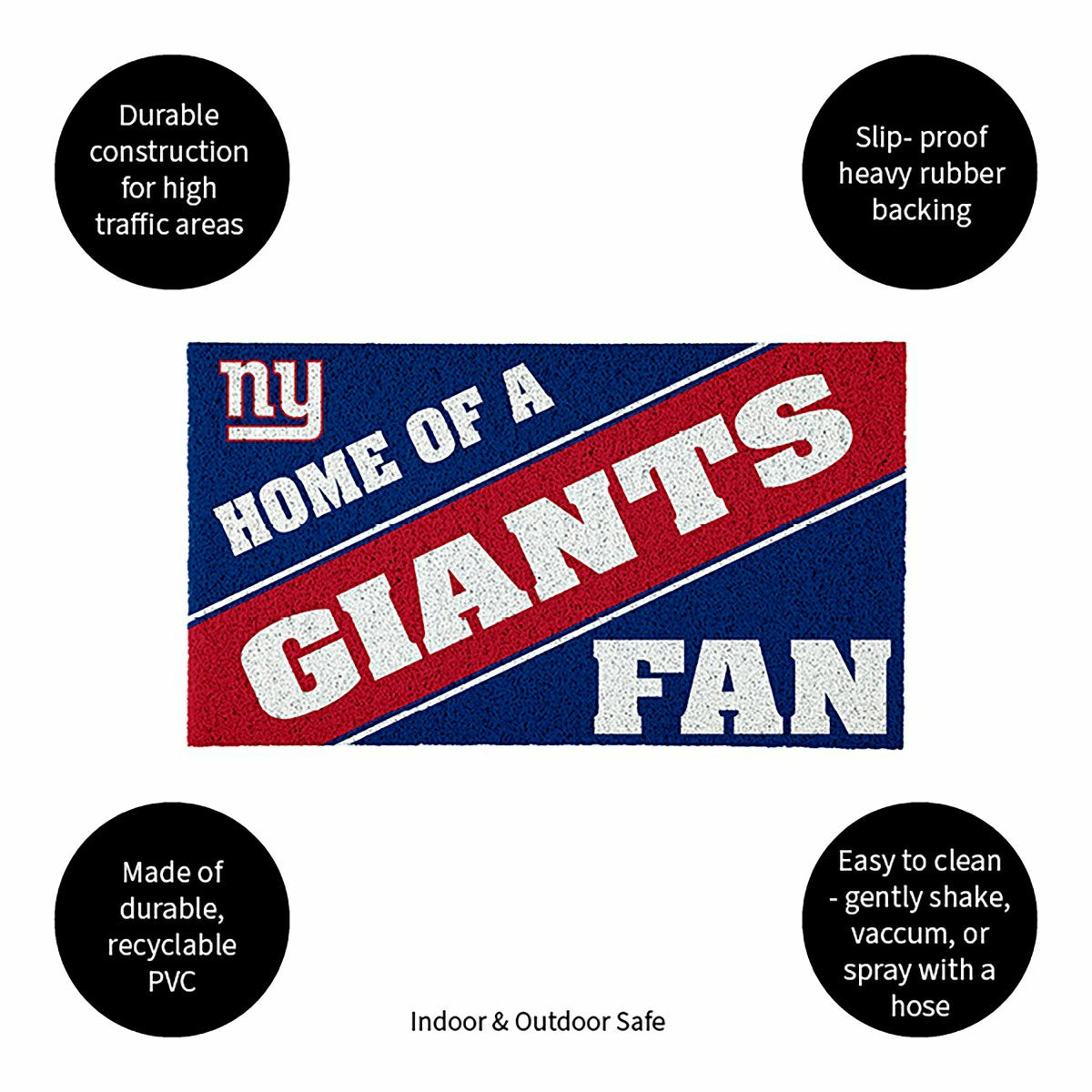 New York Giants, PVC Mat COLOR, Home of a Fan, NFL