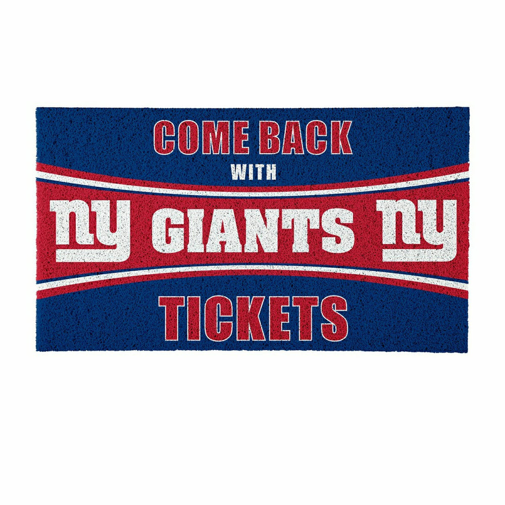 28" x 16" PVC Trapper Mat, Come Back with Tickets, New York Giants, NFL