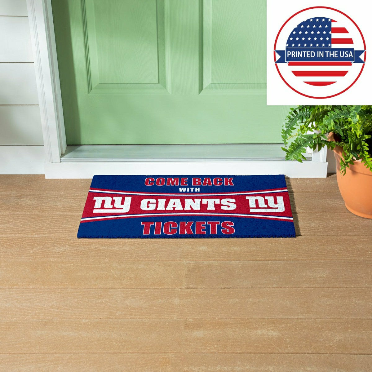 28" x 16" PVC Trapper Mat, Come Back with Tickets, New York Giants, NFL