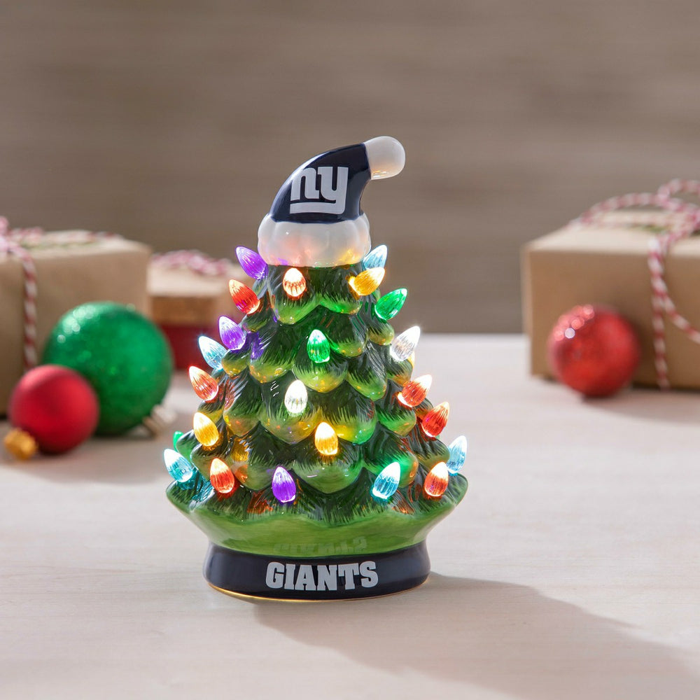 8" LED Ceramic Christmas Tree, New York Giants, NFL, Home