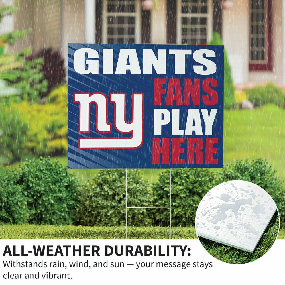 New York Giants Coroplast Yard Sign "Fans Play Here", NFL, Home