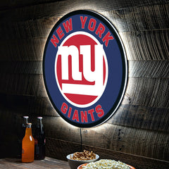 LED Wall Decor, Round, New York Giants, NFL, Home