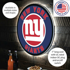 LED Wall Decor, Round, New York Giants, NFL, Home