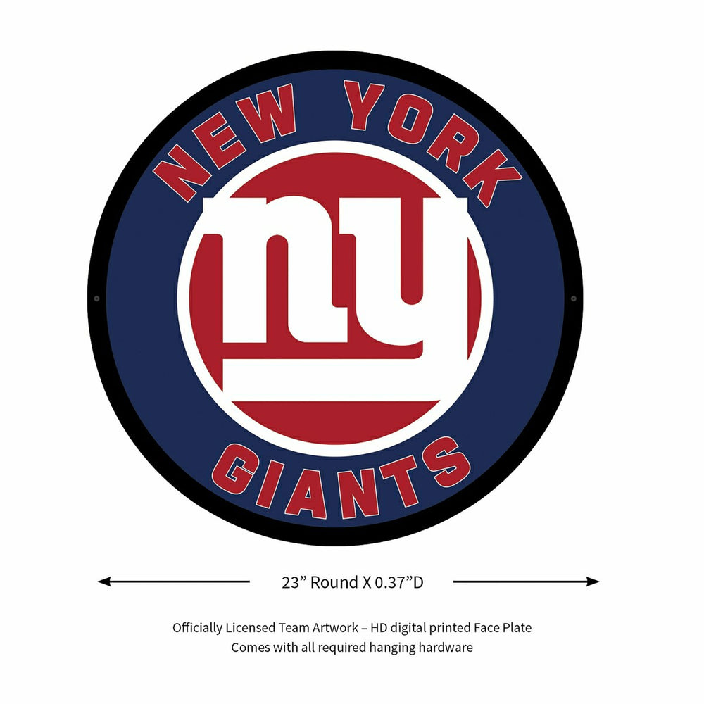 LED Wall Decor, Round, New York Giants, NFL, Home