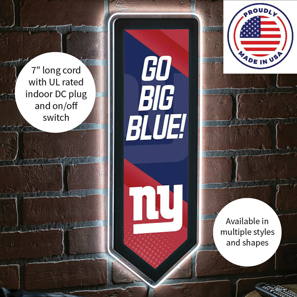 LED Wall Decor, Pennant, New York Giants, NFL, Home