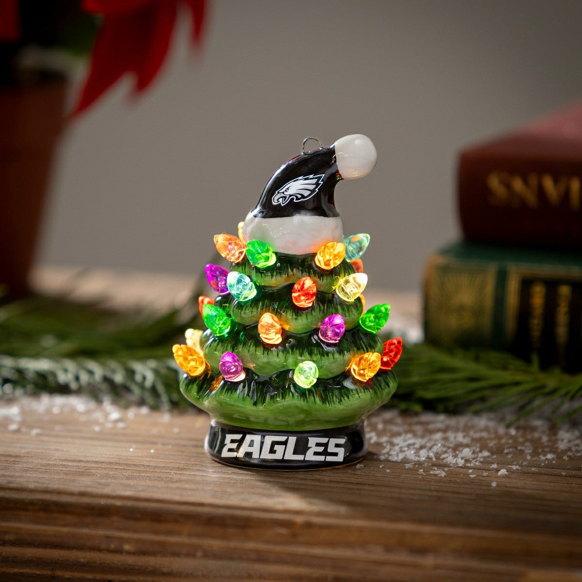 4" Mini LED Tabletop Christmas Tree, Set of 2, Philadelphia Eagles, NFL, Home