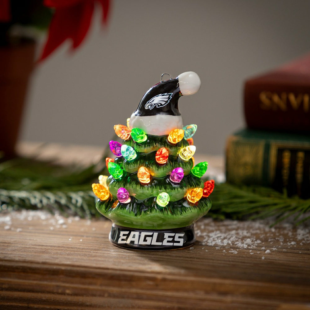 4" Mini LED Tabletop Christmas Tree, Set of 2, Philadelphia Eagles, NFL, Home