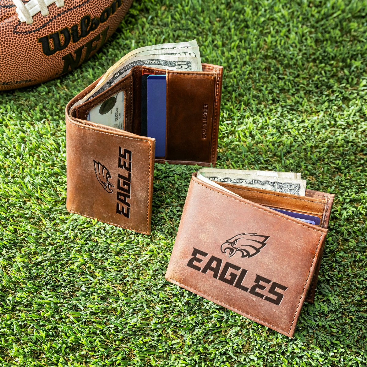 Philadelphia Eagles, Bi-Fold and Tri-Fold Wallet Gift Set, Brown, NFL, Home