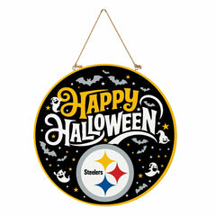 Pittsburgh Steelers Halloween Round Door Décor with Hanging Rope, 18x1, NFL, Home