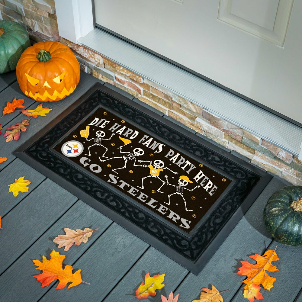 Pittsburgh Steelers Flocked Coir Halloween Sassafras Switch Mat, 22"x1, NFL