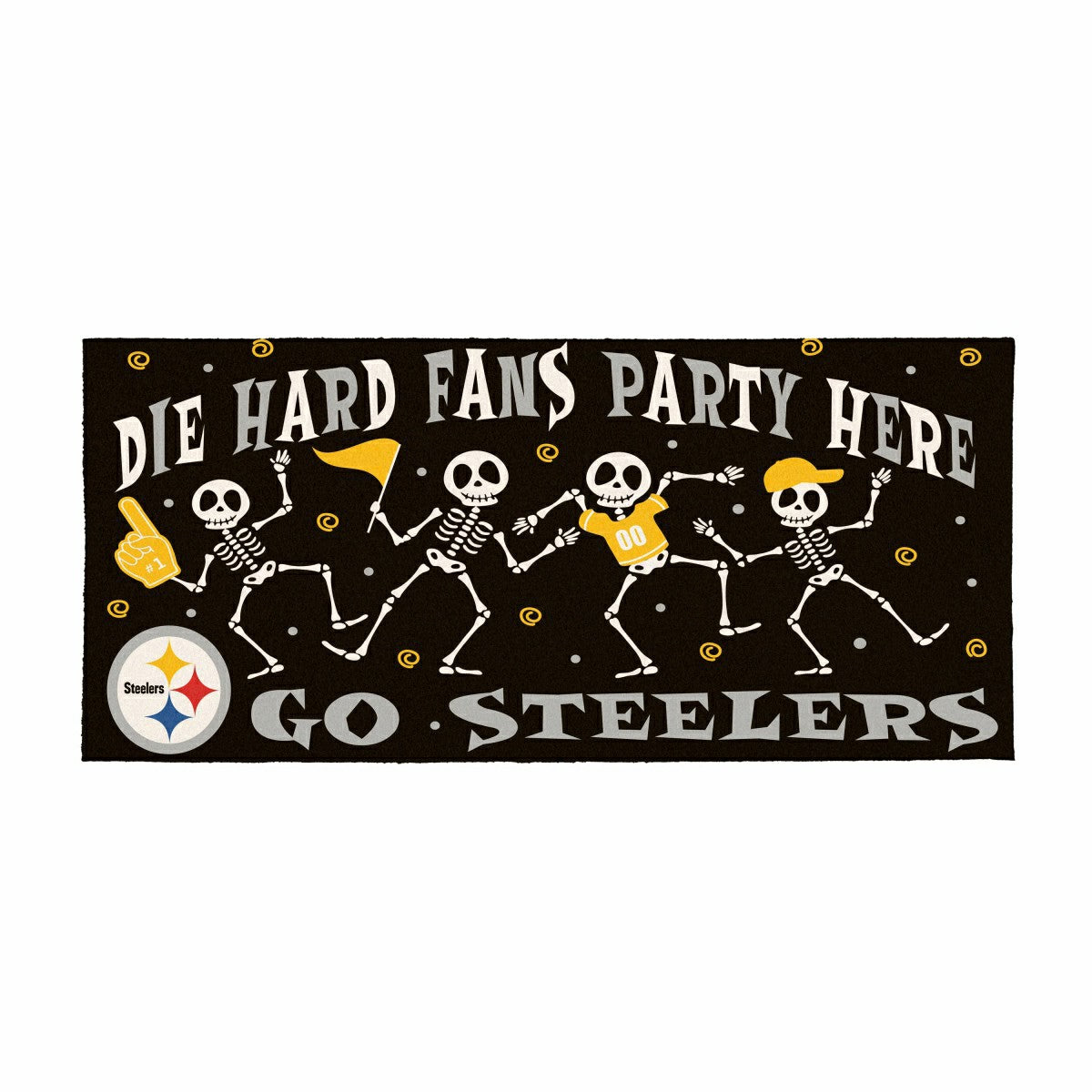 Pittsburgh Steelers Flocked Coir Halloween Sassafras Switch Mat, 22"x1, NFL