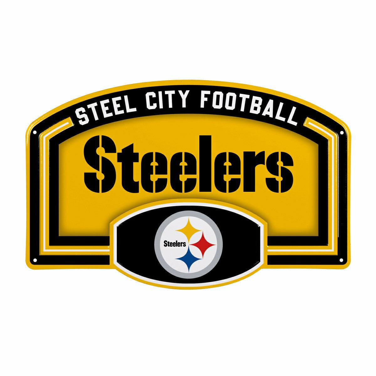 Pittsburgh Steelers USA Embossed Steel Wall Sign, 11" x 17", NFL, Home