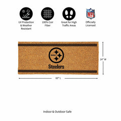 Pittsburgh Steelers Extra Large One Color Coir Mat, 60"x24", NFL