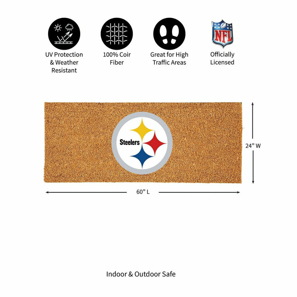 Pittsburgh Steelers Extra Large Full Color Coir Mat, 60"x24", NFL