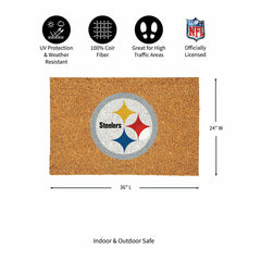 Pittsburgh Steelers Large Full Color Coir Mat, 36"x24", NFL