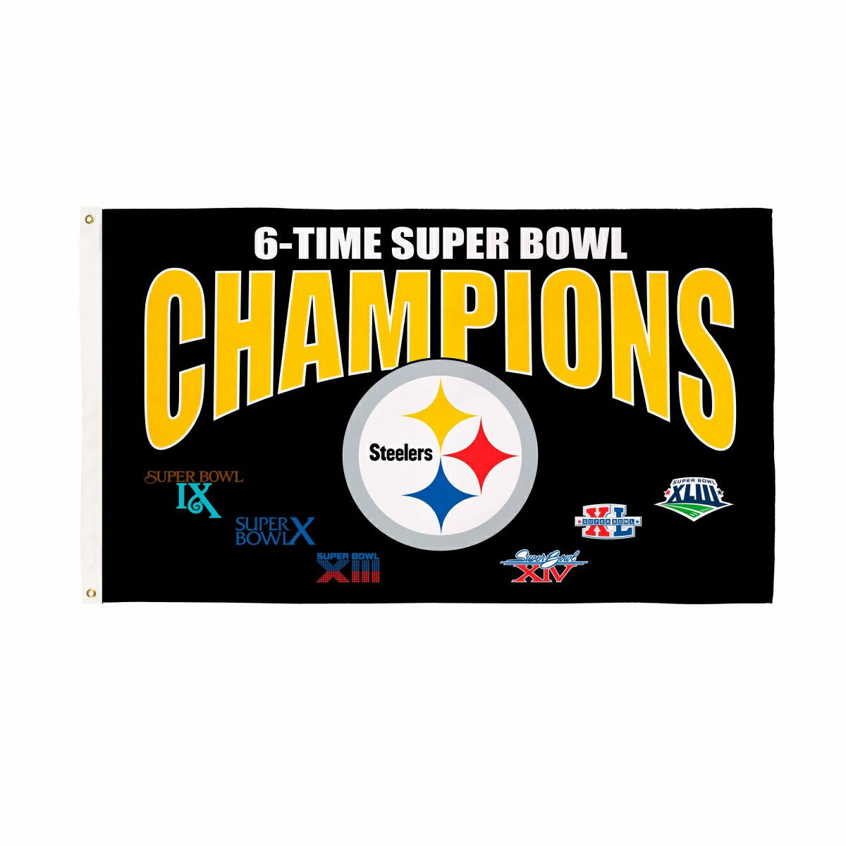 Pittsburgh Steelers 6X Superbowl Champions Football 3x5 Flag, NFL, Home