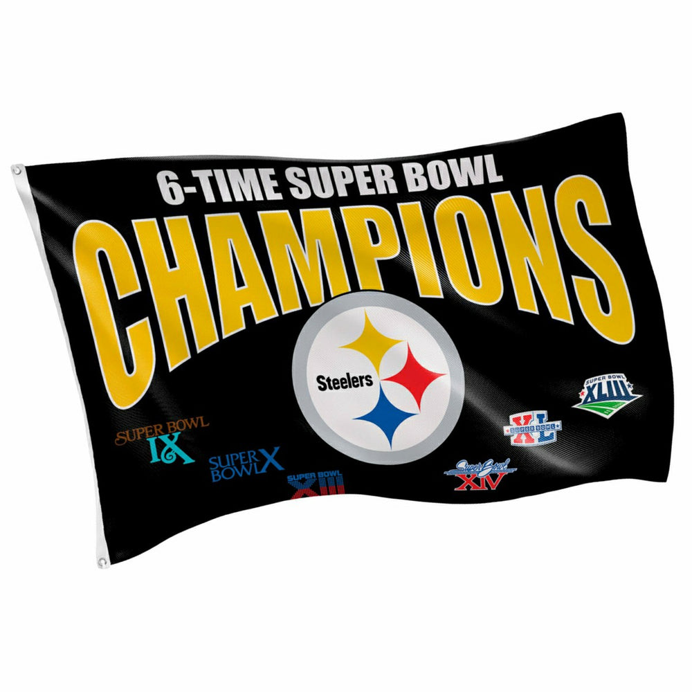 Pittsburgh Steelers 6X Superbowl Champions Football 3x5 Flag, NFL, Home