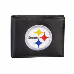 Pittsburgh Steelers Black Bi-Fold Embroidered Wallet w/ RFID Blocking, NFL, Home