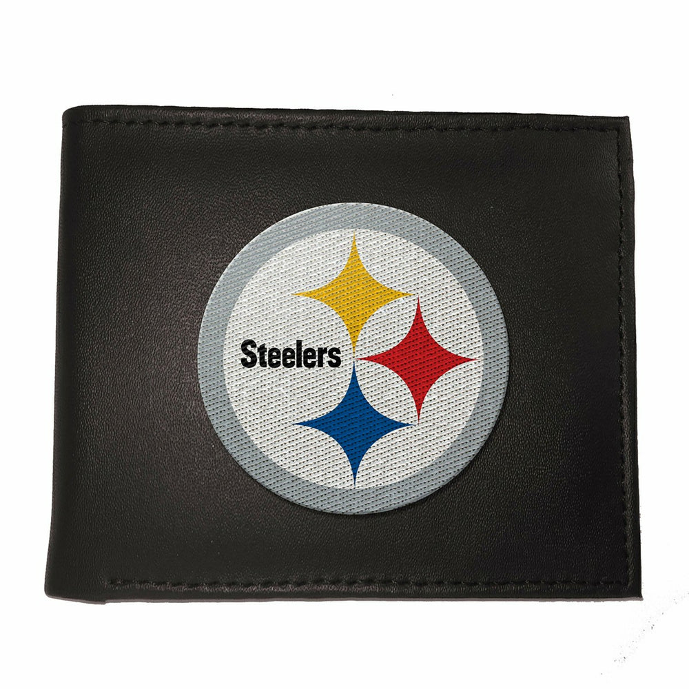 Pittsburgh Steelers Black Bi-Fold Embroidered Wallet w/ RFID Blocking, NFL, Home