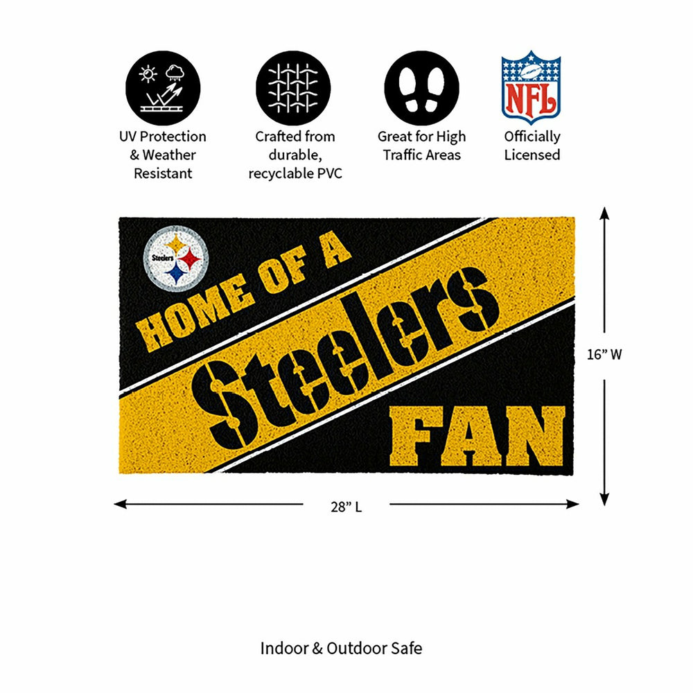 Pittsburgh Steelers, PVC Mat COLOR, Home of a Fan, NFL