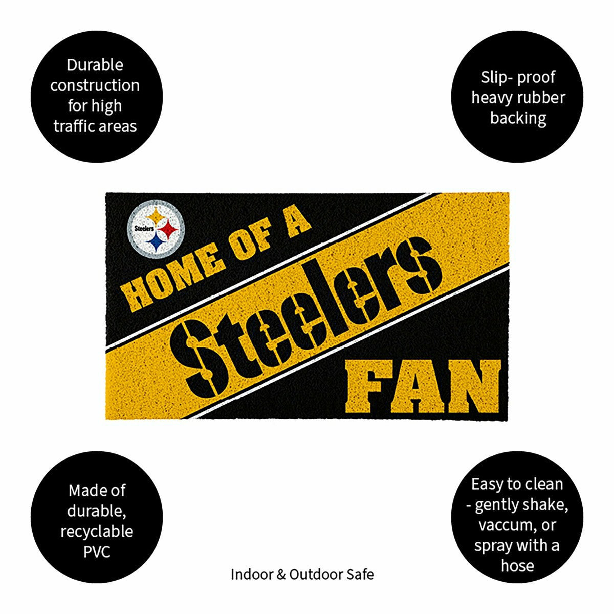 Pittsburgh Steelers, PVC Mat COLOR, Home of a Fan, NFL