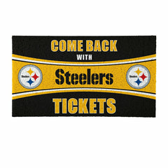 28" x 16" PVC Trapper Mat, Come Back with Tickets, Pittsburgh Steelers, NFL