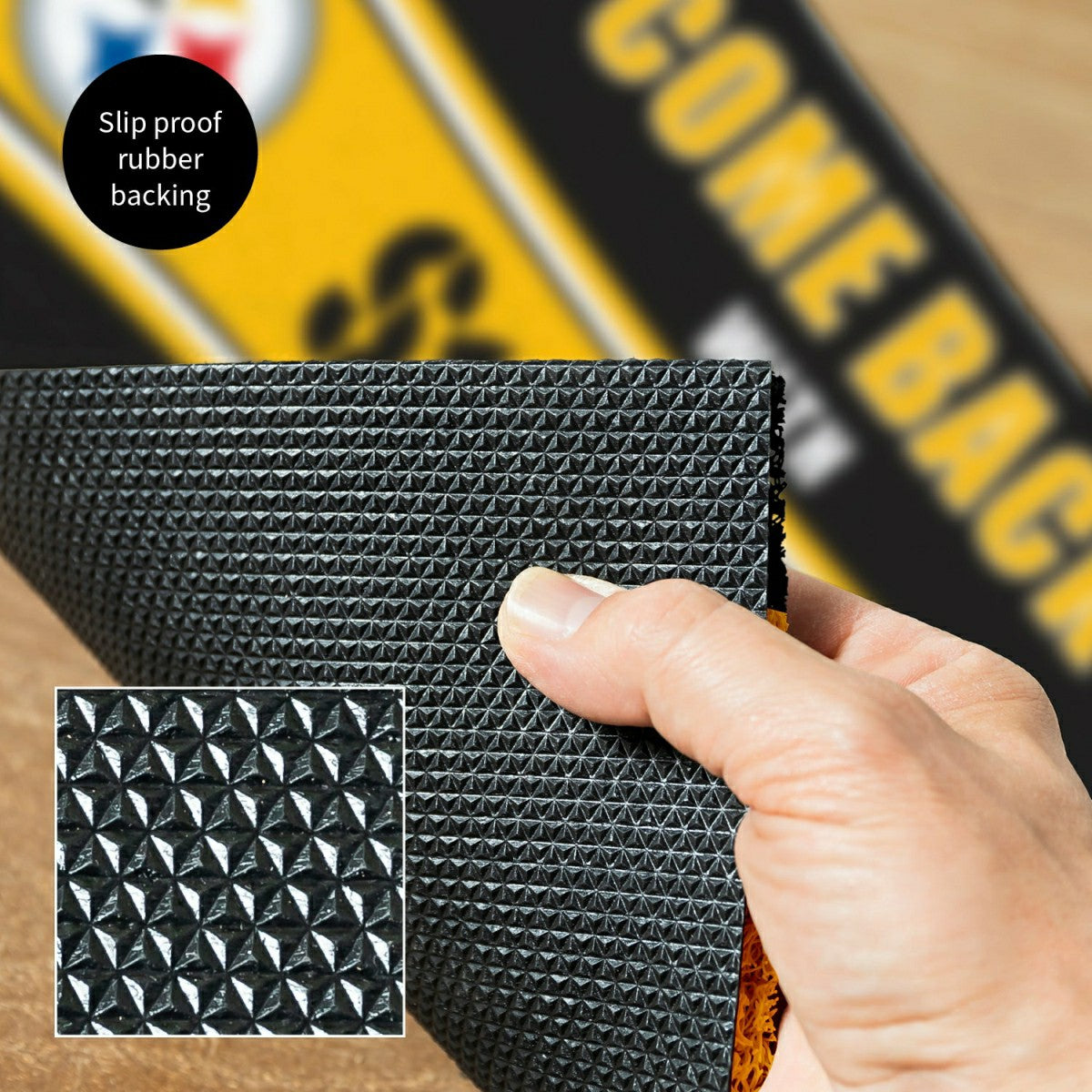 28" x 16" PVC Trapper Mat, Come Back with Tickets, Pittsburgh Steelers, NFL