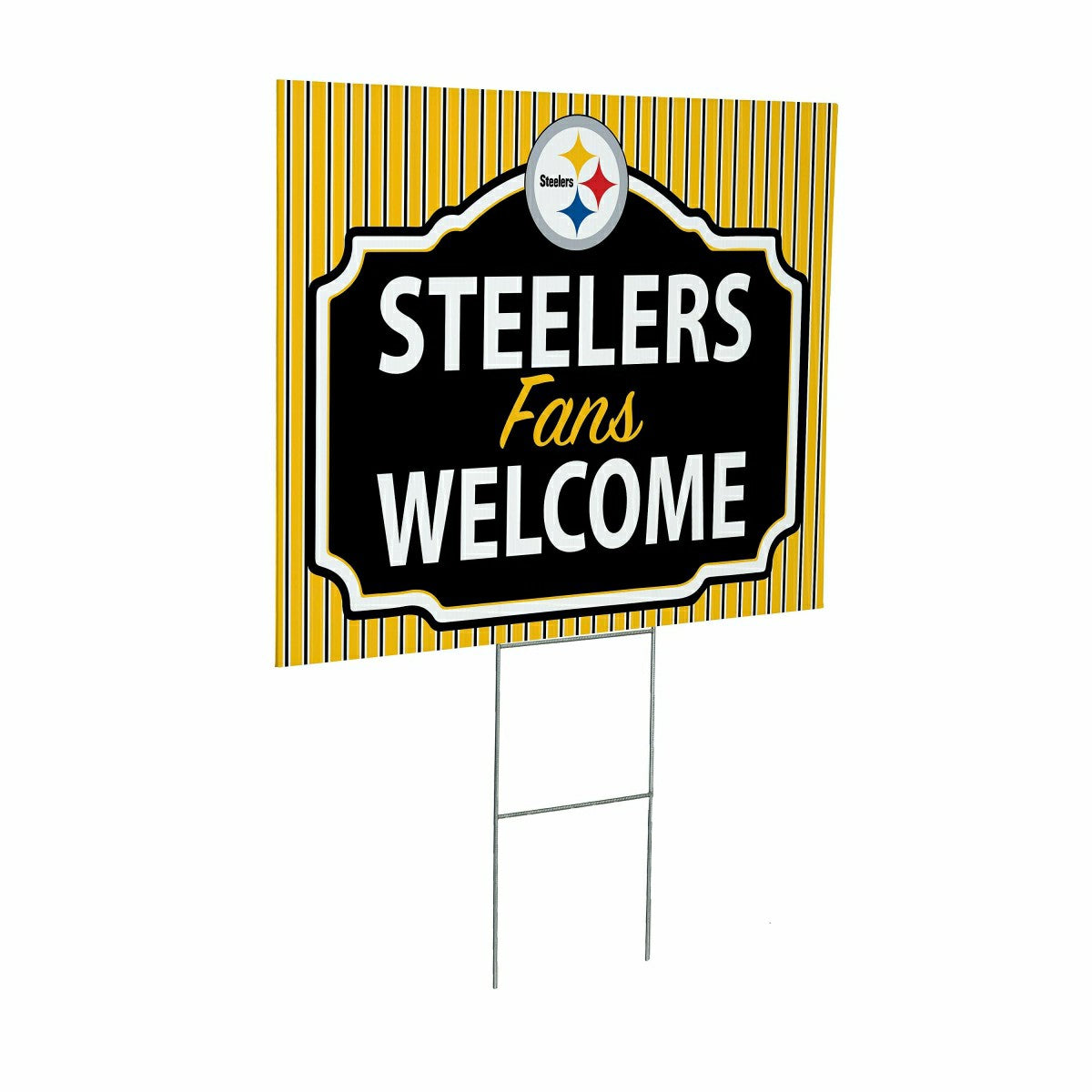 Pittsburgh Steelers Coroplast Yard Sign, "Fans Welcome", NFL, Home