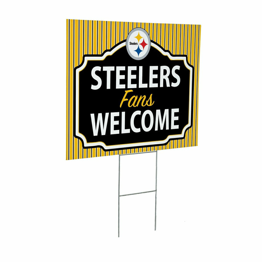Pittsburgh Steelers Coroplast Yard Sign, "Fans Welcome", NFL, Home