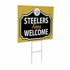 Pittsburgh Steelers Coroplast Yard Sign, "Fans Welcome", NFL, Home