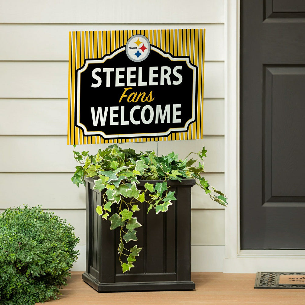 Pittsburgh Steelers Coroplast Yard Sign, "Fans Welcome", NFL, Home