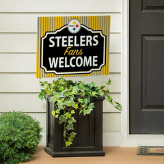 Pittsburgh Steelers Coroplast Yard Sign, "Fans Welcome", NFL, Home