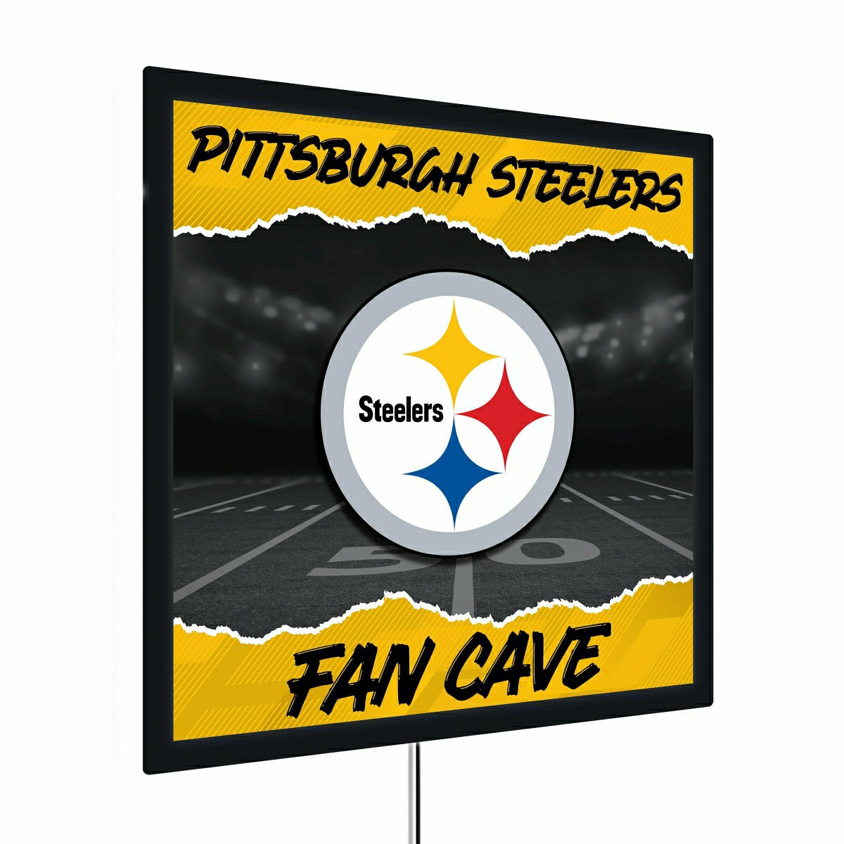 Pittsburgh Steelers 23"H x 23"L LED Wall Decor, Edgelite, Square, NFL, Home