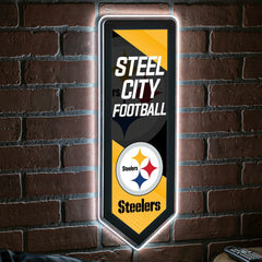 LED Wall Decor, Pennant, Pittsburgh Steelers, NFL, Home